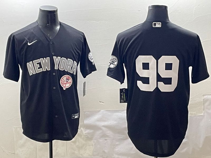 Men New York Yankees 99 No Name Black Game 2025 Nike MLB Jersey style 6